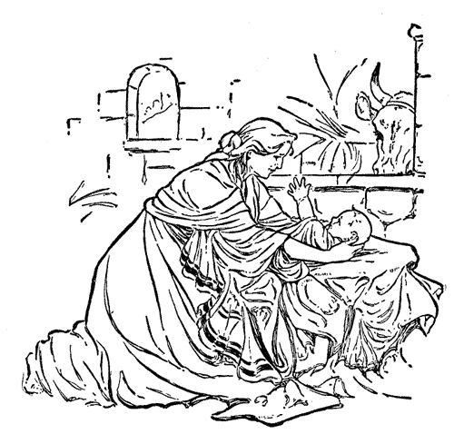The baby in the manger